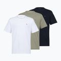 Pánske tričko Tommy Hilfiger Cotton Short 3 pack navy blue/utility sage/white