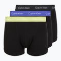 Pánske boxerky Calvin Klein 0000U2662G Trunk 3 páry black in green bloom wb/black in da