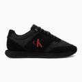 Pánske topánky Calvin Klein HM0HM02212 Retro Runner Bans Leather Suede triple black/adrenaline rush 2