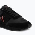 Pánske topánky Calvin Klein HM0HM02212 Retro Runner Bans Leather Suede triple black/adrenaline rush 7