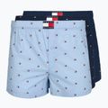 Pánske boxerky Tommy Hilfiger Woven Boxer Print 3 pack chambray flag/carb navy/c navy flag