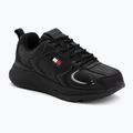 Pánske topánky Tommy Jeans Runn Leather triple black