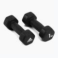 adidas činky 2x1 kg čierne ADWT-10001 2