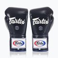 Boxerské rukavice Fairtex Pro Competition Locked Thumb Leather blue