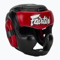 Boxerská prilba Fairtex Diagonal Vision Sparring - Full Head Coverage black/rd