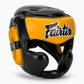 Boxerská prilba Fairtex Diagonal Vision Sparring - Full Head Coverage black/yellow
