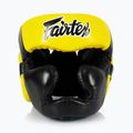 Boxerská prilba Fairtex Diagonal Vision Sparring - Full Head Coverage black/yellow 2