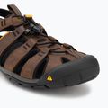 KEEN Clearwater Cnx Leather dark earth/black pánske sandále 7