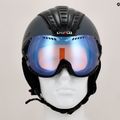 Lyžiarska prilba CASCO SP-2 Photomatic Visor štruktúrovaná arzénová sivá / červená 9