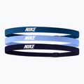 Elastické čelenky Nike 2.0 3 ks priemyselná modrá/univerzitná modrá/fialová farba