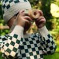 Detská zimná čiapka KID STORY Merino green chessboard 8