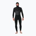 Pánska plavecká pena Rip Curl Dawn Patrol s kapucňou 6/4 mm a zipsom na hrudi Black