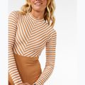 Dámske jednodielne plavky Rip Curl Premium Surf LS Surf light brown 11