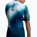Pánsky triatlonový oblek 2XU Aero Hex Sleeved jelly mint/majol 5