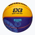 Basketbalová lopta detská Wilson Fiba 3X3 Mini Paris 2004 modrá/žltá veľkosť 3 5
