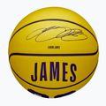 Basketbalová lopta detská Wilson NBA Player Icon Mini Lebron žltá veľkosť 3 4
