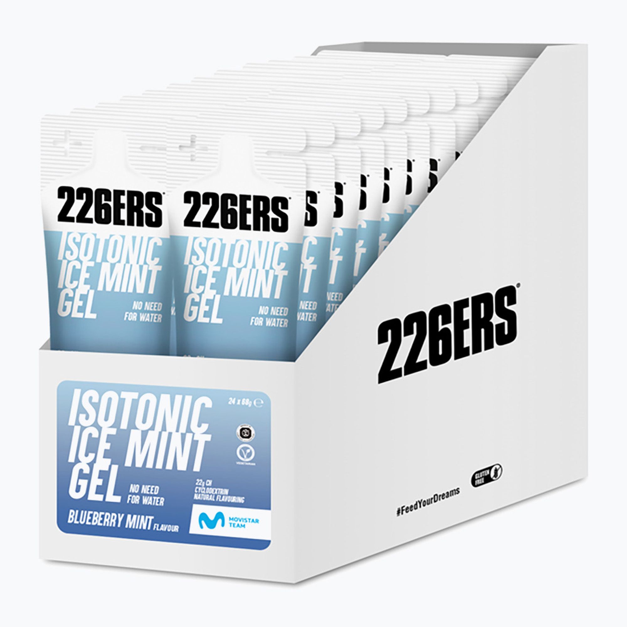 Sada energetických gélov 226ERS Isotonic Ice 24 ks x 68 g čučoriedka/mäta