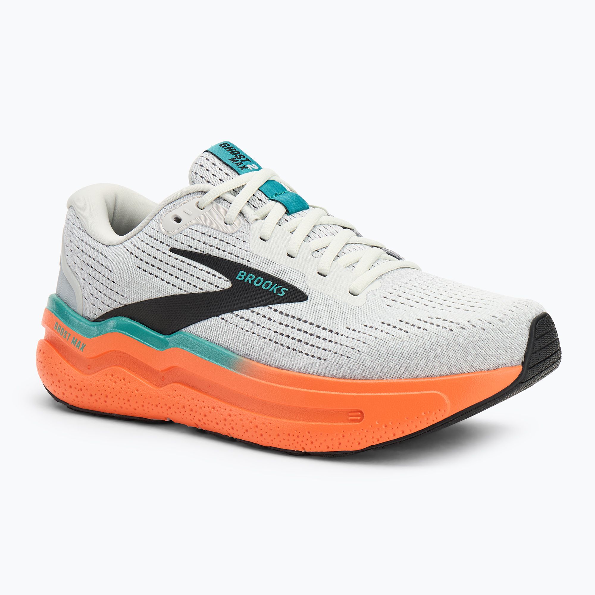 Pánska bežecká obuv Brooks Ghost Max 2 oyster mushroom/orange /teal (Ghost Max 2 1104311D196)