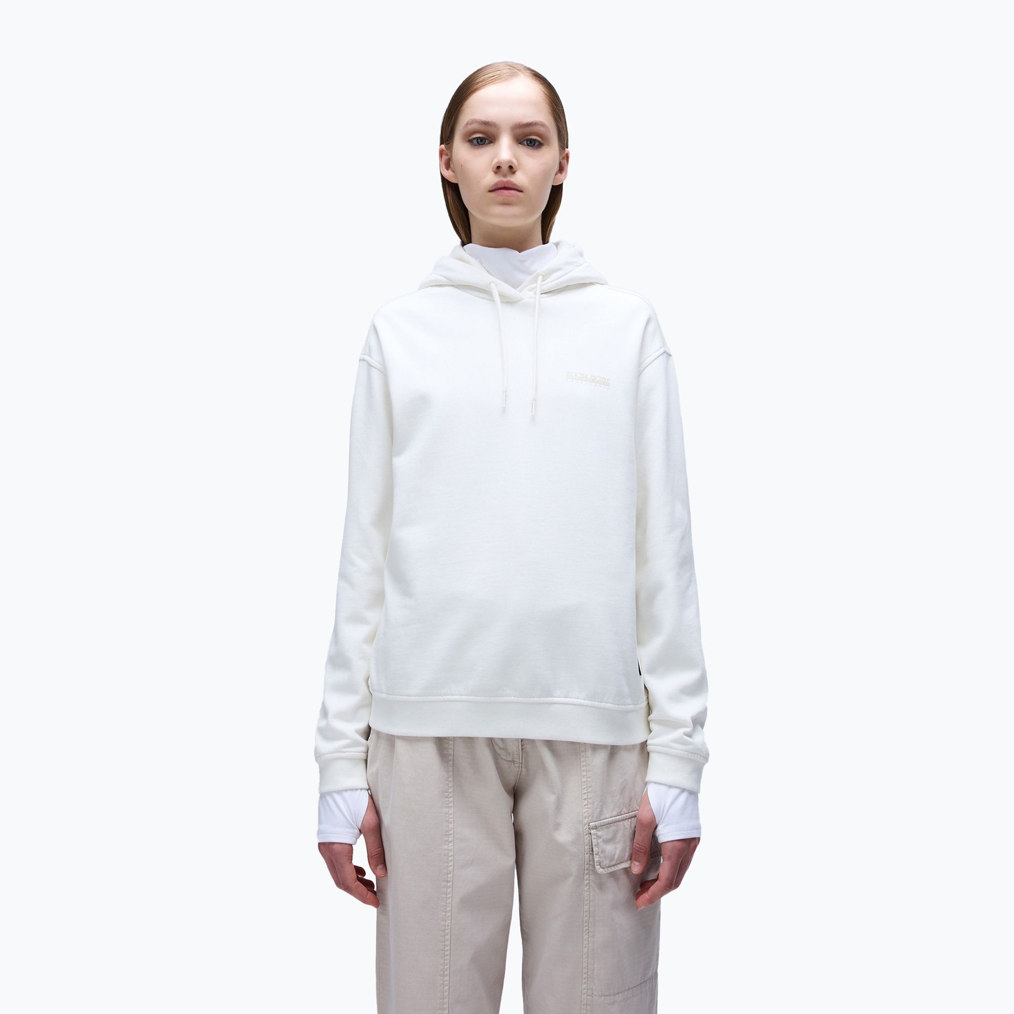Dámska mikina Napapijri B-Blanche Hooded white heron (B-Blanche Hooded NP0A4HYP2061)