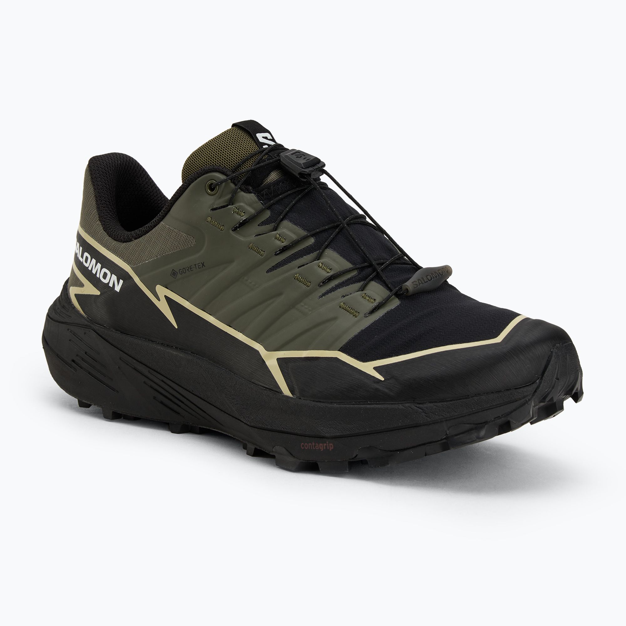 Pánske bežecké topánky Salomon Thundercoss GTX olive night/black/alfalfa (Thundercoss GTX L47383400)