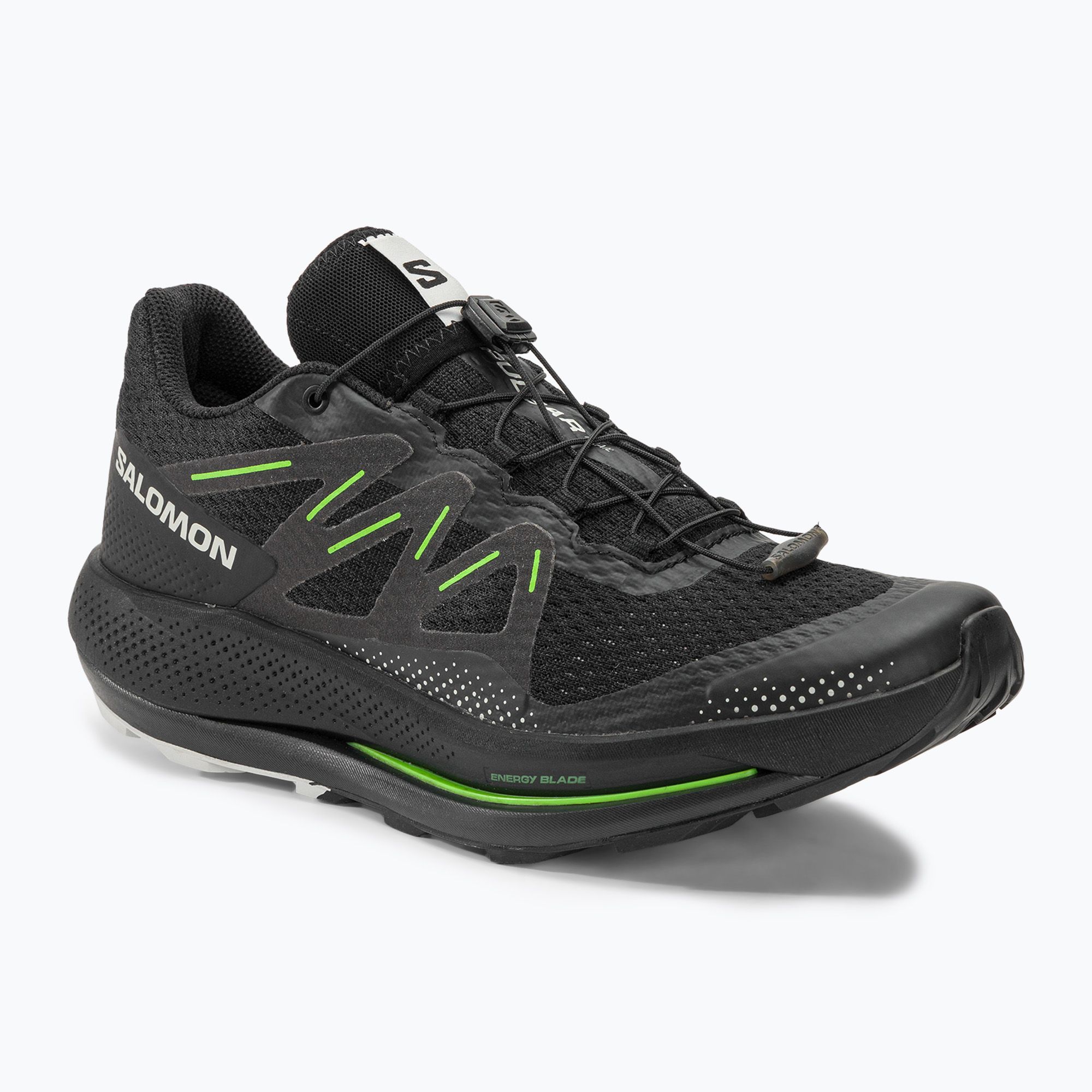 Pánska bežecká obuv Salomon Pulsar Trail black/black/gecko green (Pulsar Trail L47385200)