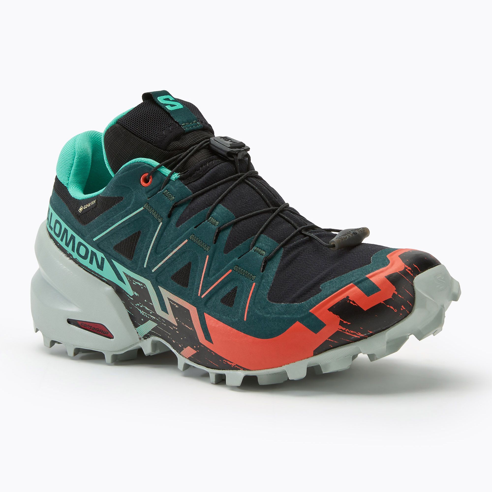 Dámska bežecká obuv Salomon Speedcross 6 GTX black/electric green/cherry tomato (Speedcross 6 GTX L47584200)