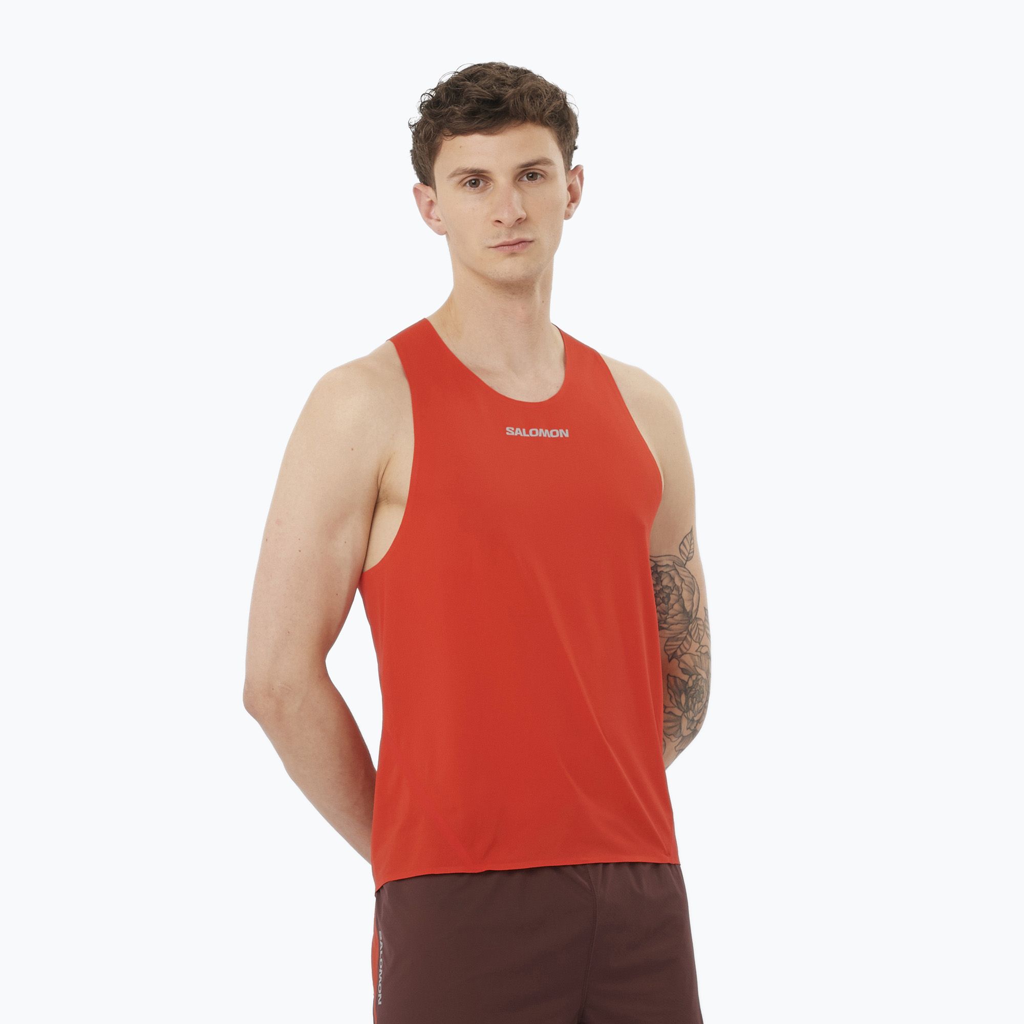 Pánske bežecké tielko Salomon S/Lab Speed Singlet flery red (S/Lab Speed Singlet LC2693800)