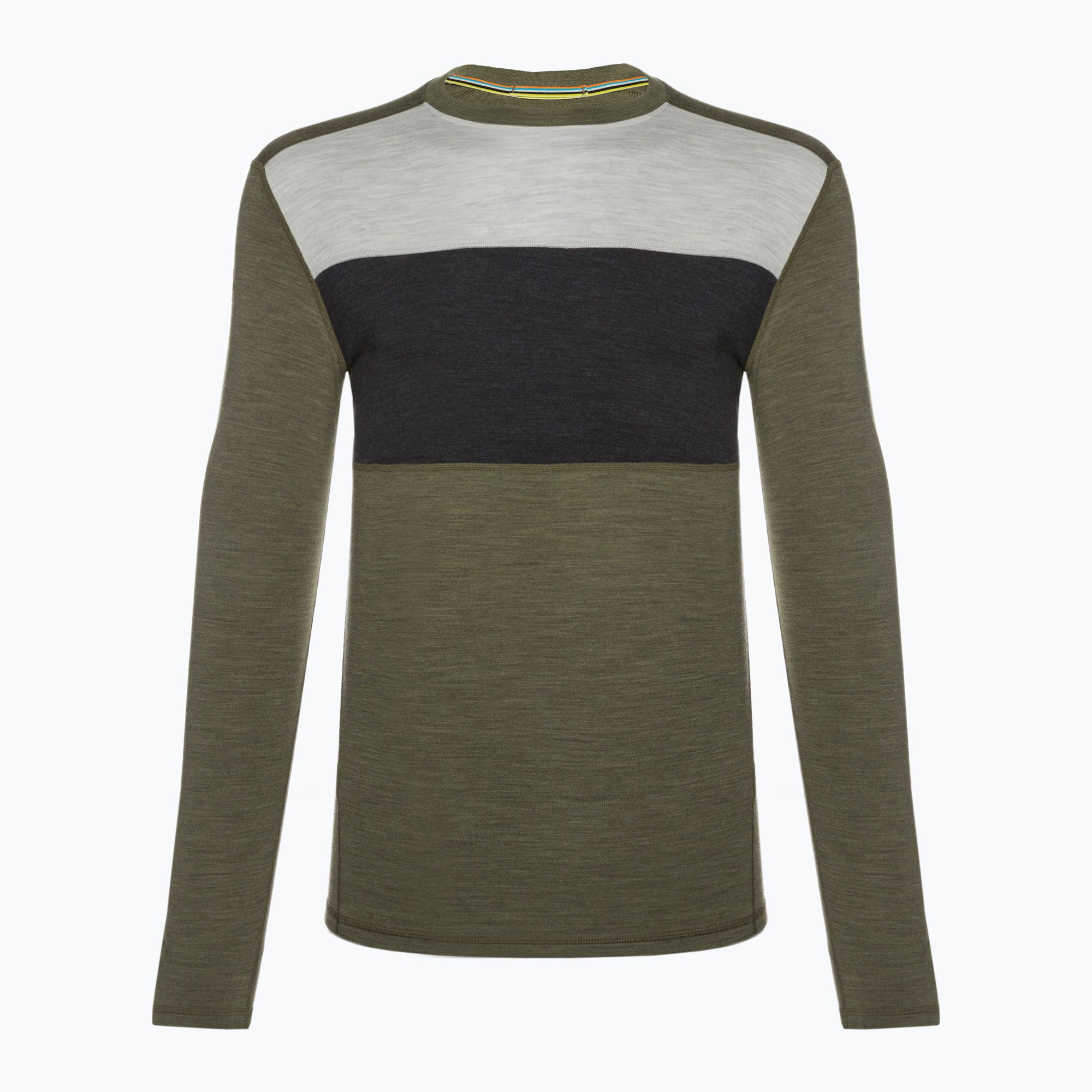Pánske tričko Smartwool Classic Thermal Merino Base Layer Colorblock Crew Boxed Green 16354