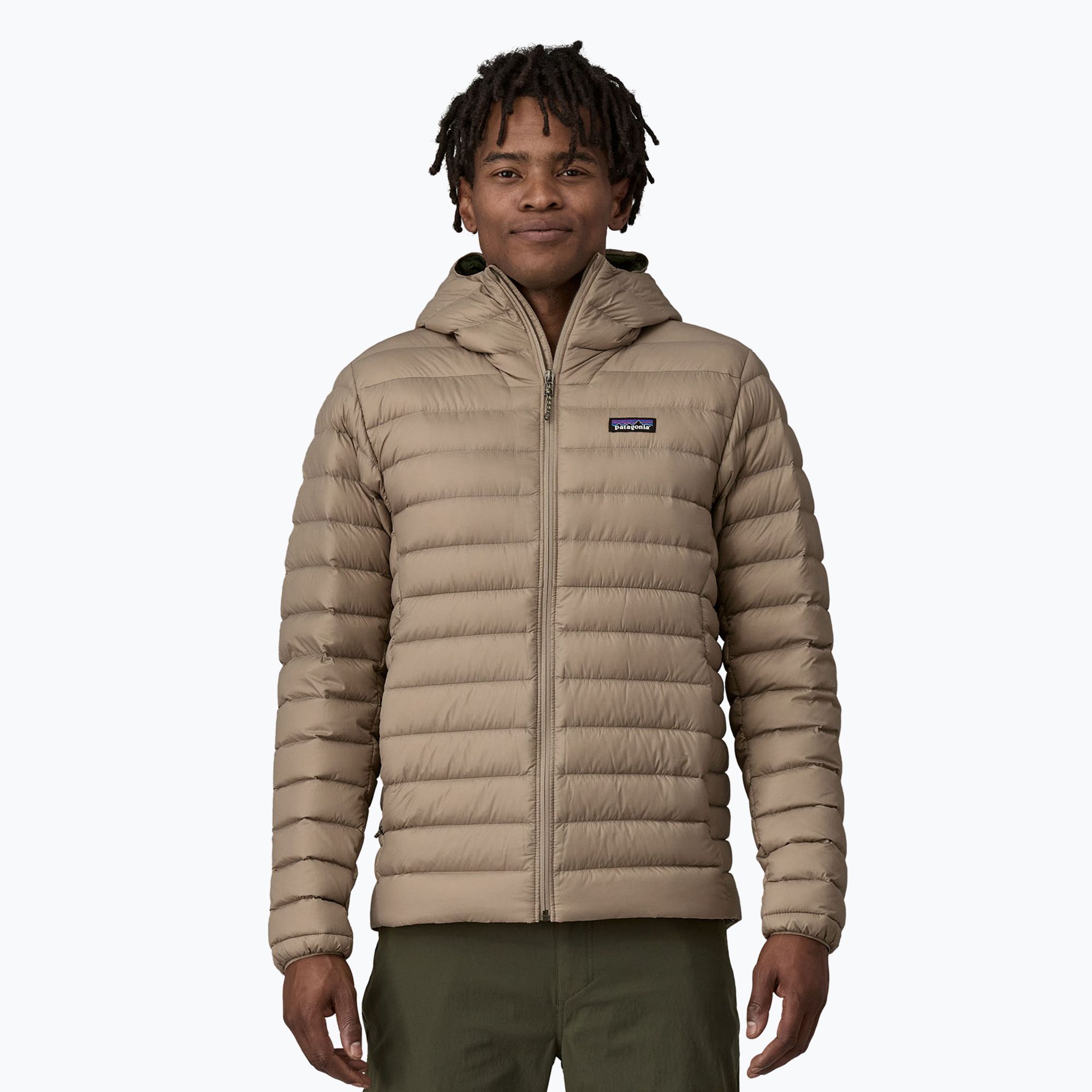 Pánska páperová bunda Patagonia Down Sweater Hoody seabird grey (Down Sweater Hoody 84702)
