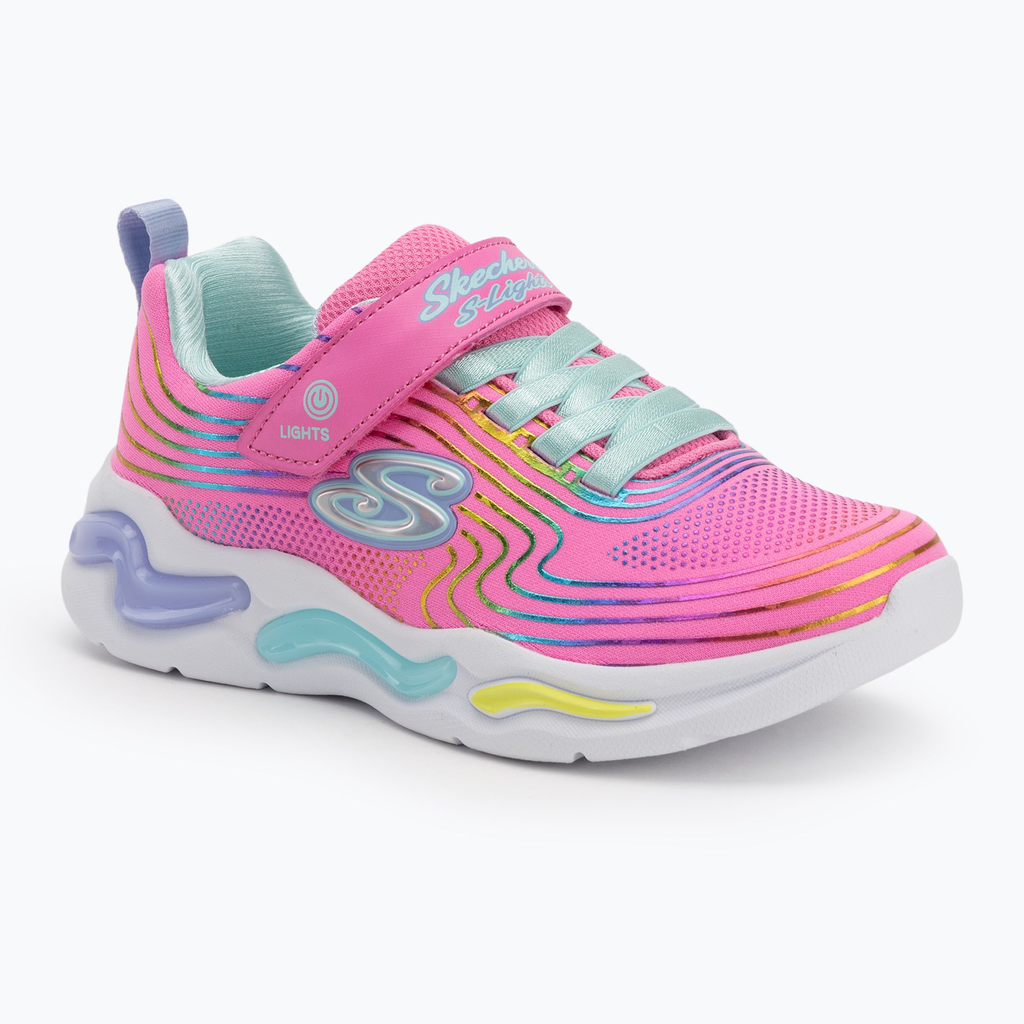 Detská obuv SKECHERS S-Lights Wavy Beams pink/multi (S-Lights Wavy Beams 302338L PKMT)
