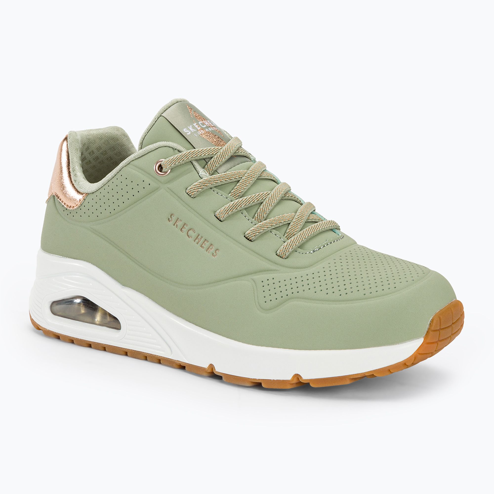 Dámske topánky SKECHERS Uno Shimmer Away sage/rose gold/mesh
