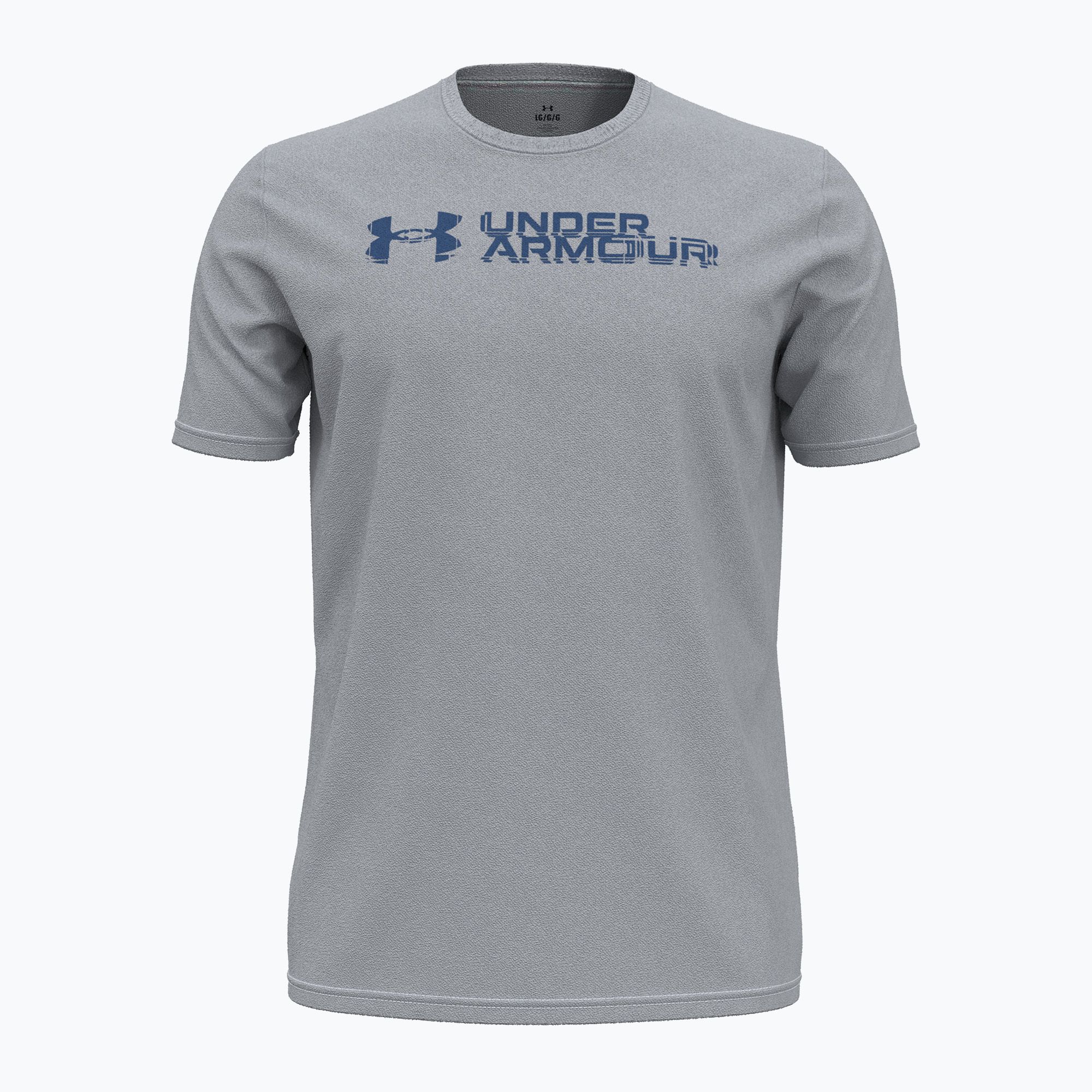 Pánske fitness tričko Under Armour Sliced Wordmark 60/40S mod blue/tech blue
