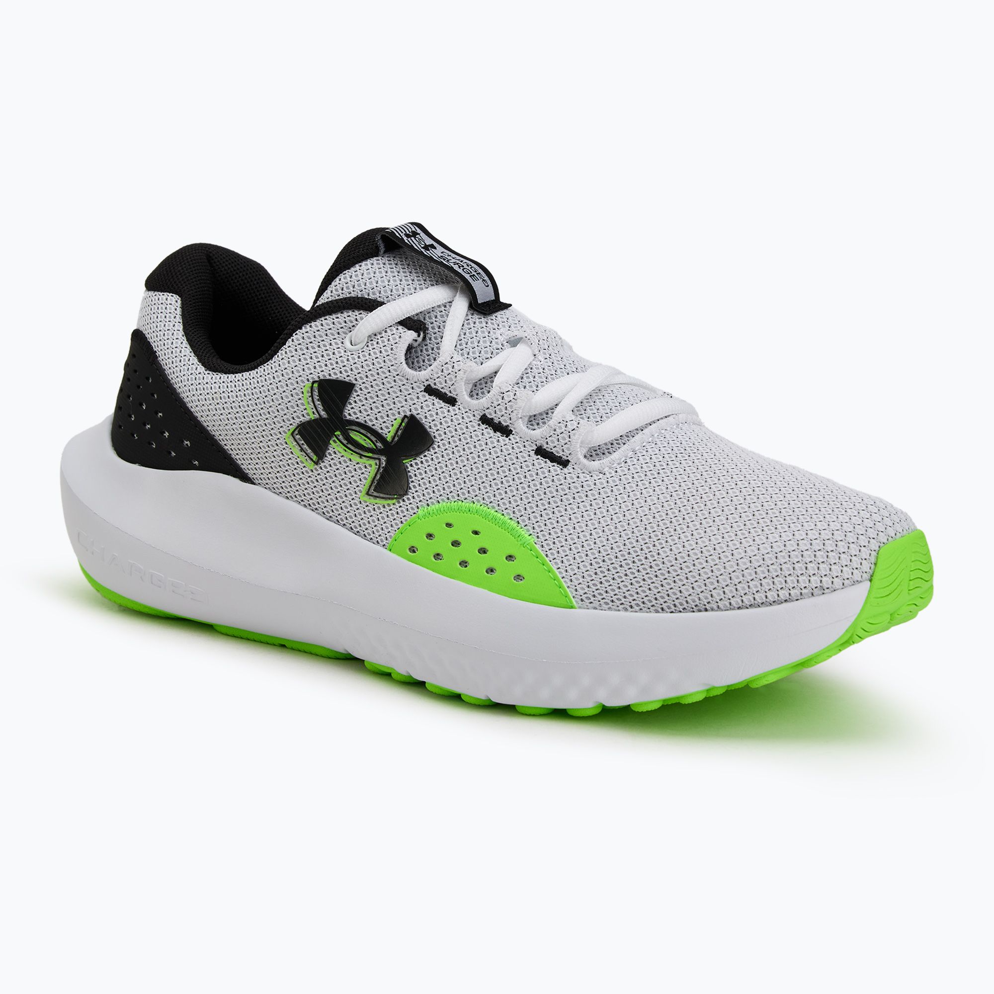 Pánske bežecké topánky Under Armour Charged Surge 4 white/hyper green/black (Charged Surge 4 3027000-109)