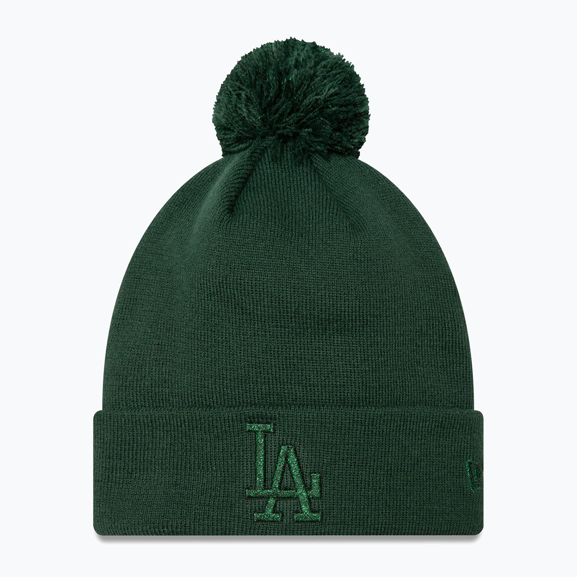 Dámska šiltovka New Era Metallic Bobble Knit Beanie Los Angeles Dodgers dark green