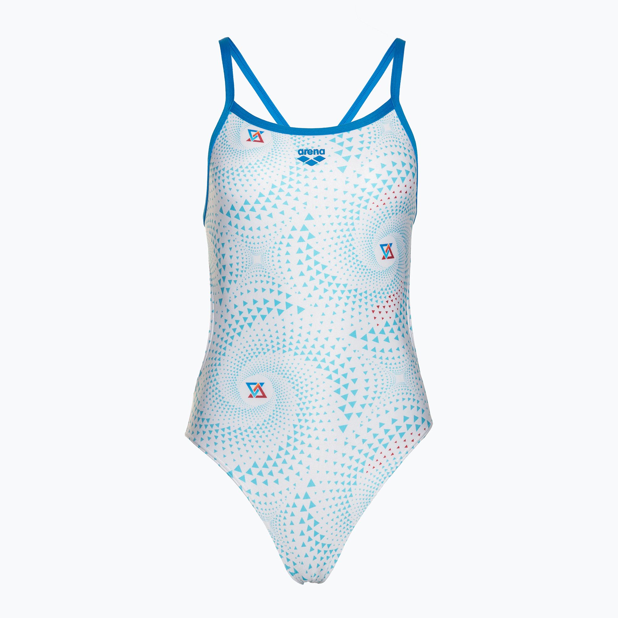 Dámske jednodielne plavky arena Fireflow Challenge back blue river/white multi (Fireflow Challenge Back 008598/810)