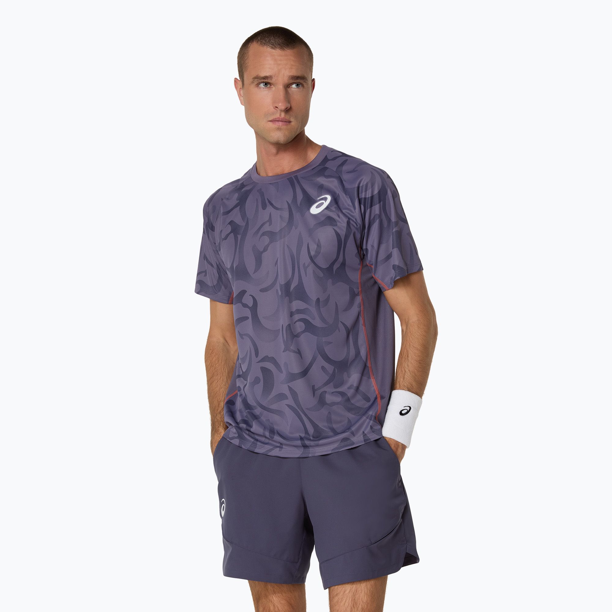 ASICS pánske tenisové tričko Game Top sivo-fialové (Game Top 2041A323-500)