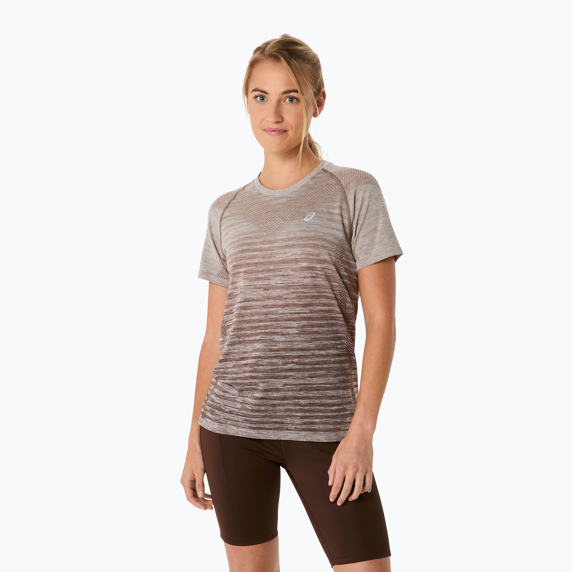 Dámske bežecké tričko ASICS Seamless taupe grey/coffee