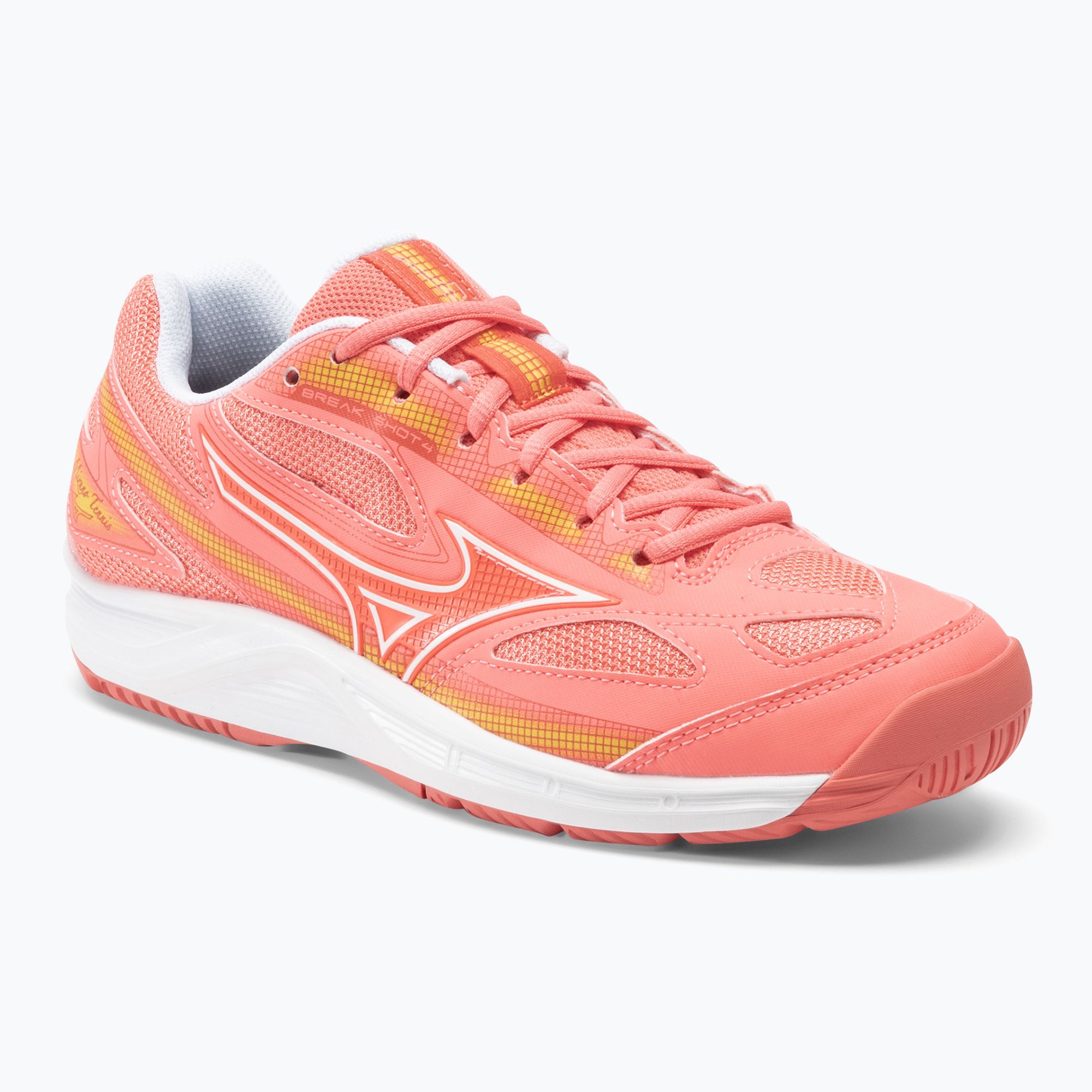 Dámska tenisová obuv Mizuno Break Shot 4 AC candy coral / white / fusion coral (Break Shot 4 AC 61GA232656)