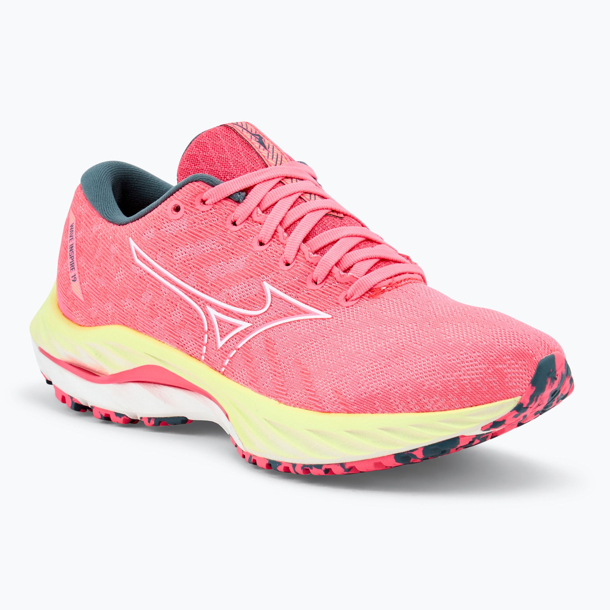 Dámske bežecké topánky Mizuno Wave Inspire 19 hi vis pink/ snow white/ luminous (Wave Inspire 19 J1GD234472)