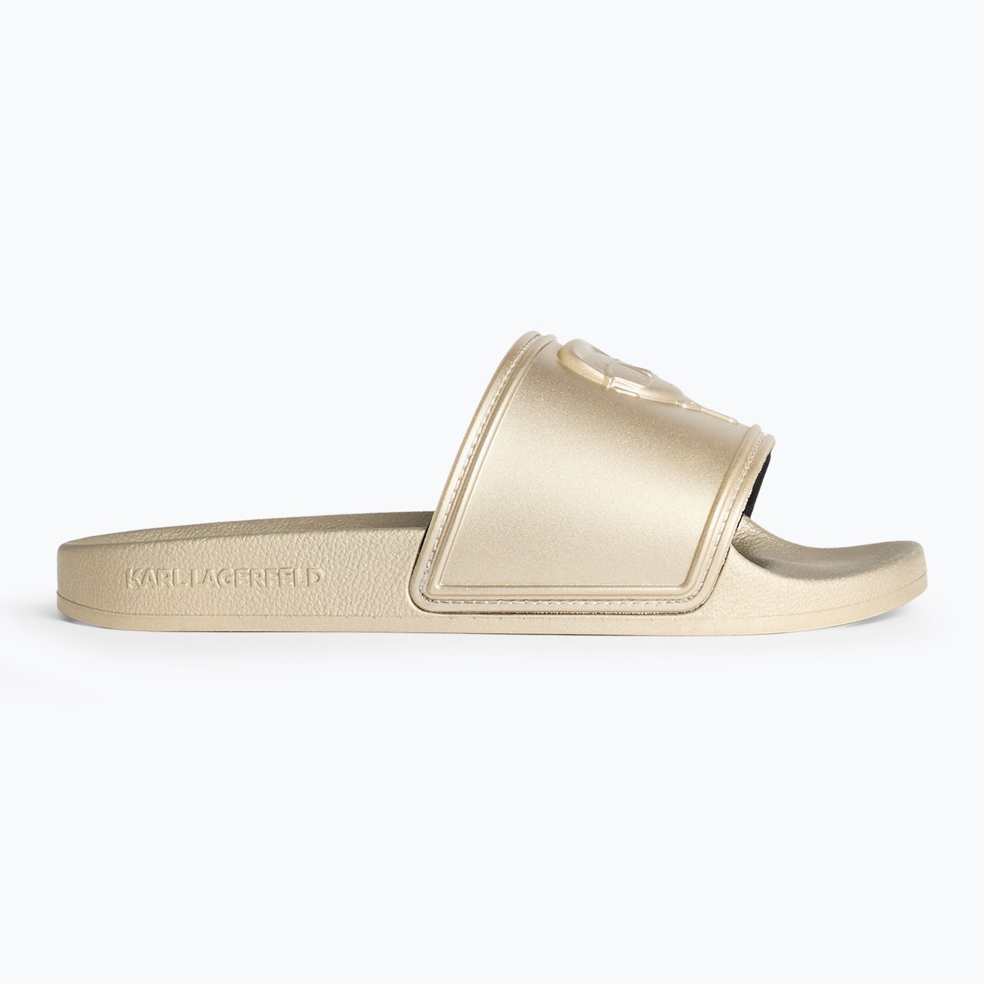 Dámske nazúvaky KARL LAGERFELD Kondo 2.0 NFT Relief gold rubber (Kondo 2.0 NFT Relief KL80919M VGD)