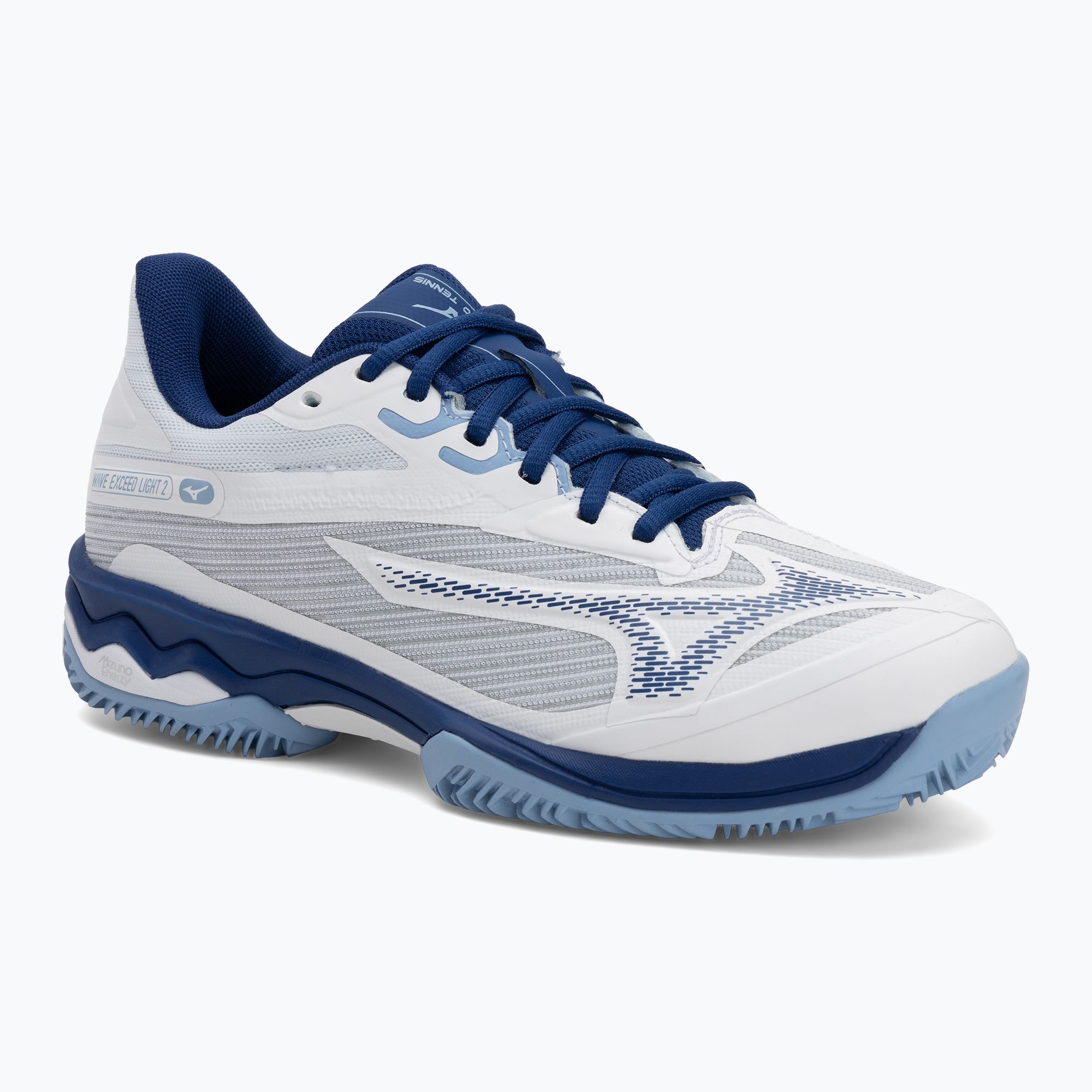 Dámské tenisové boty Mizuno Wave Exceed Light 2 CC white/ bellwether blue/ bel air blue (Wave Exceed Light 2 CC 61GC232124)