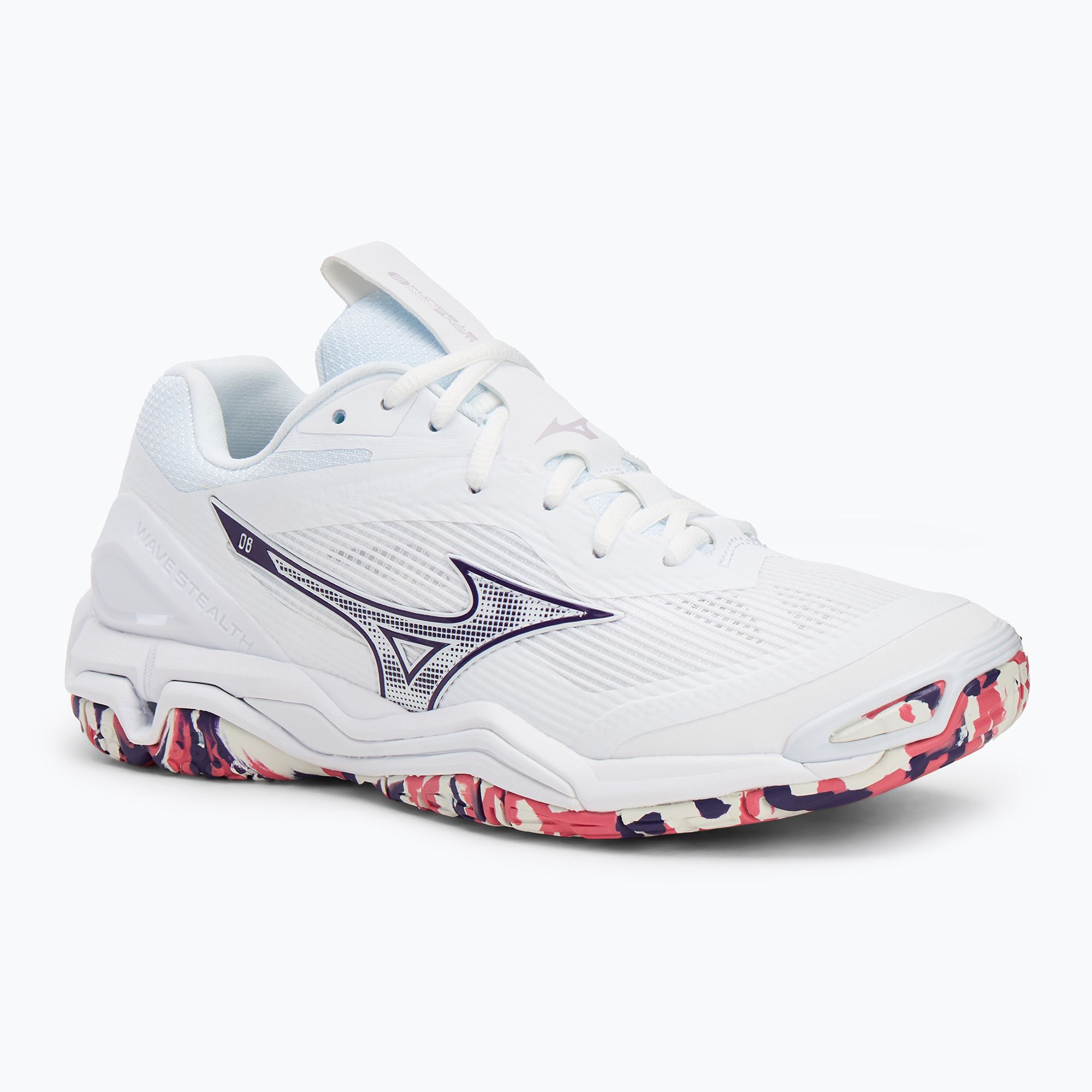 Topánky Mizuno Wave Stealth 6 white/violet indigo/camellia rose (Wave Stealth 6 X1GB243020)