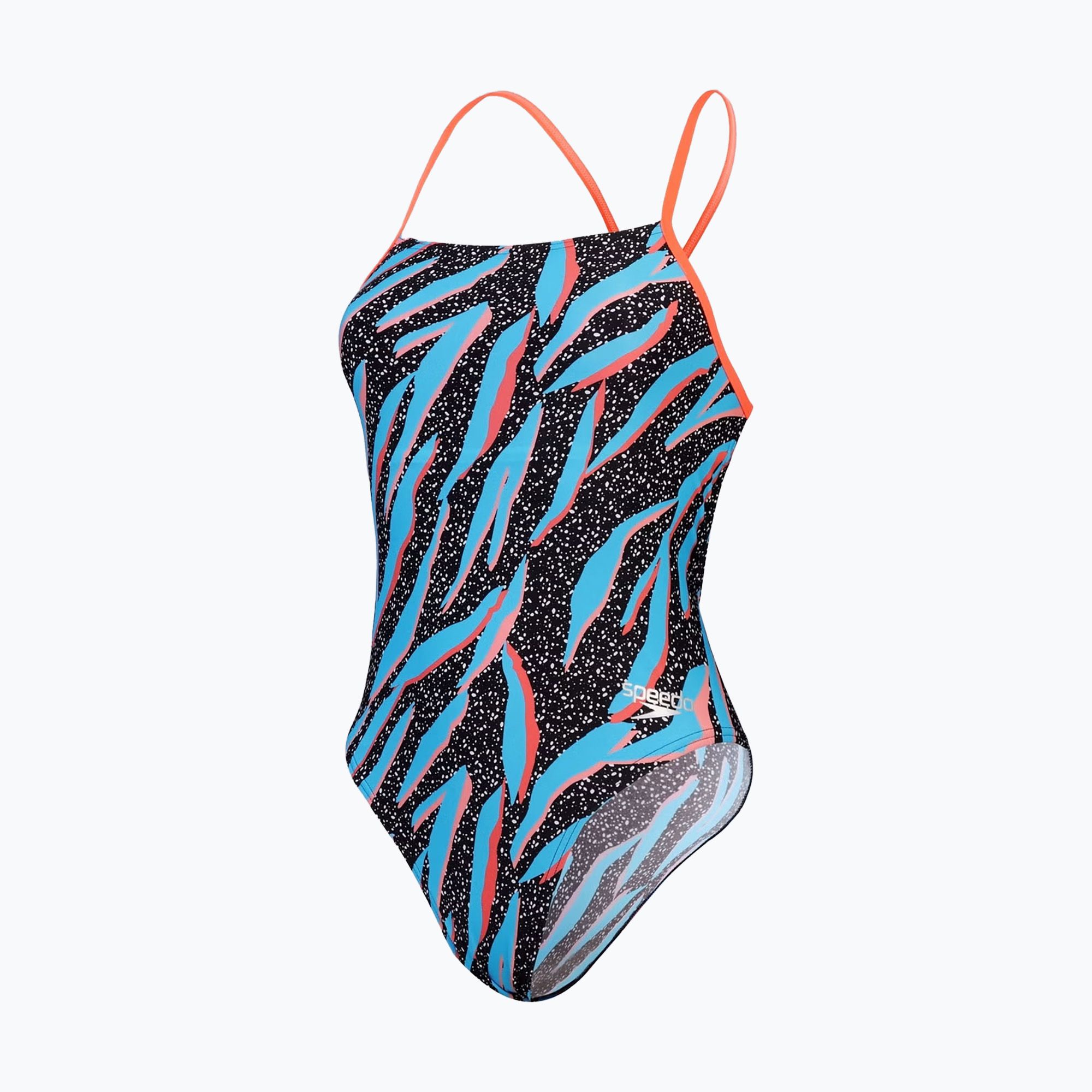 Jednodielne plavky Speedo Allover Digital Lattice Tie-Back black/picton blue/siren red (Allover Digital Lattice Tie-Back 8-00406417529)