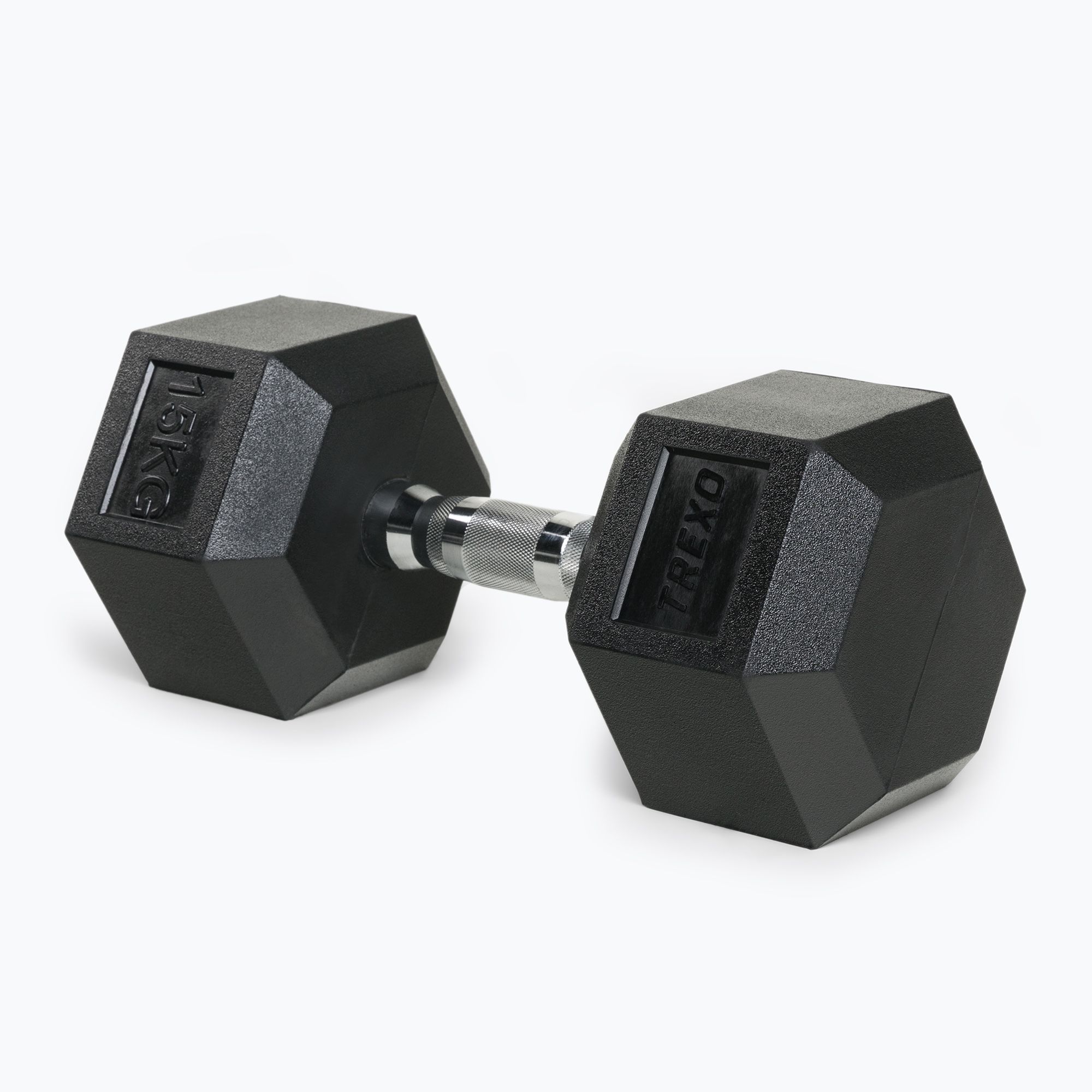 Pogumovaná činka TREXO Hex HXD150 15 kg (Hex HXD150)