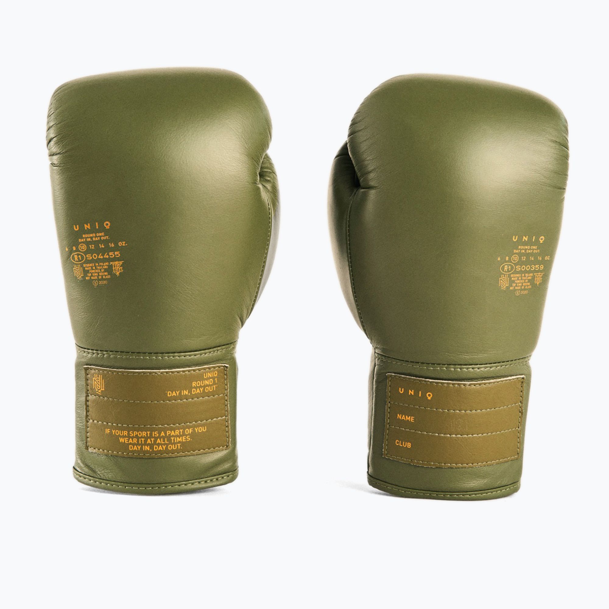 Boxerské rukavice UNIQ Laced Up classic khaki (Laced Up UQBGL-C3-OLIVE)