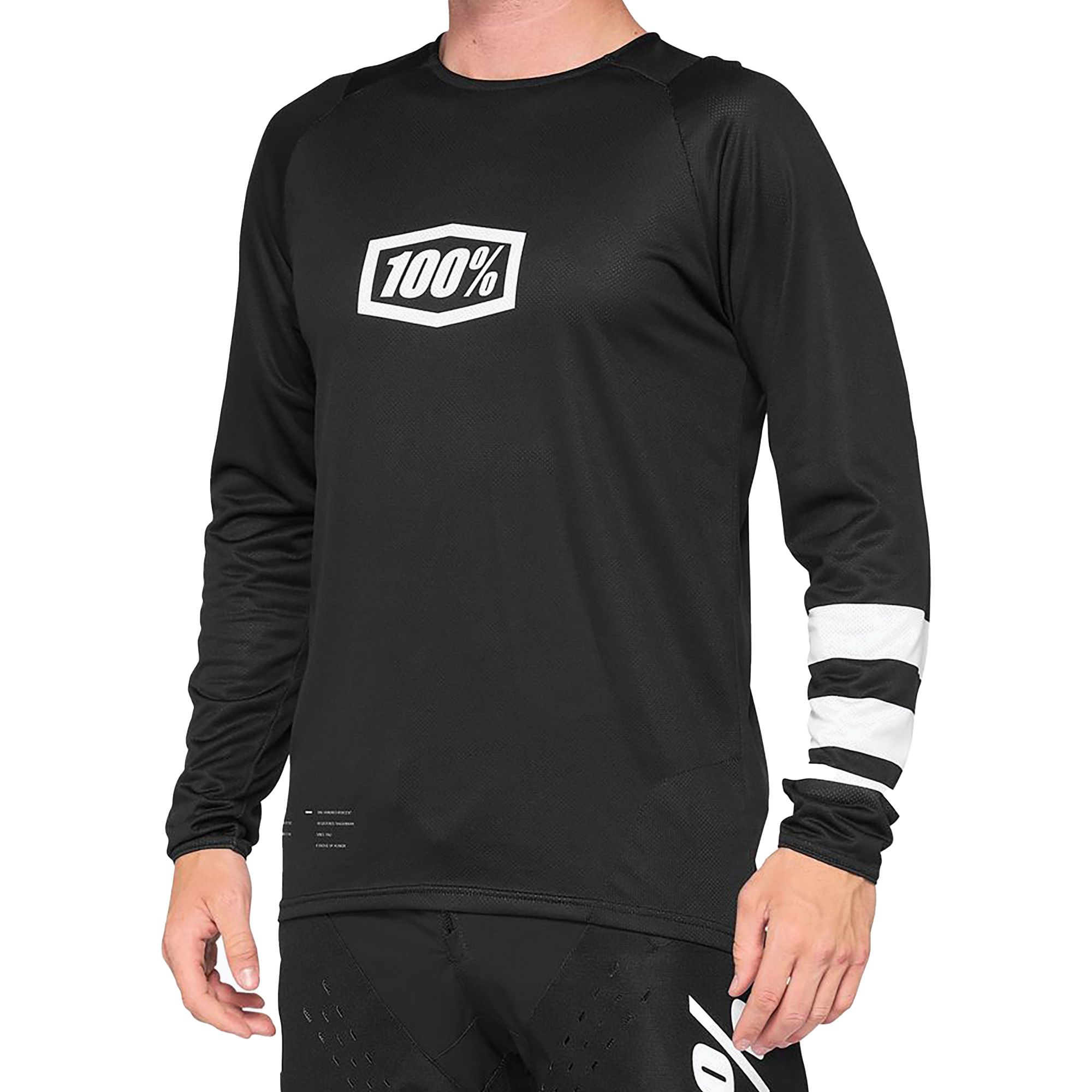 Pánsky cyklistický dres 100% R-Core LS čierny STO-40005-00010