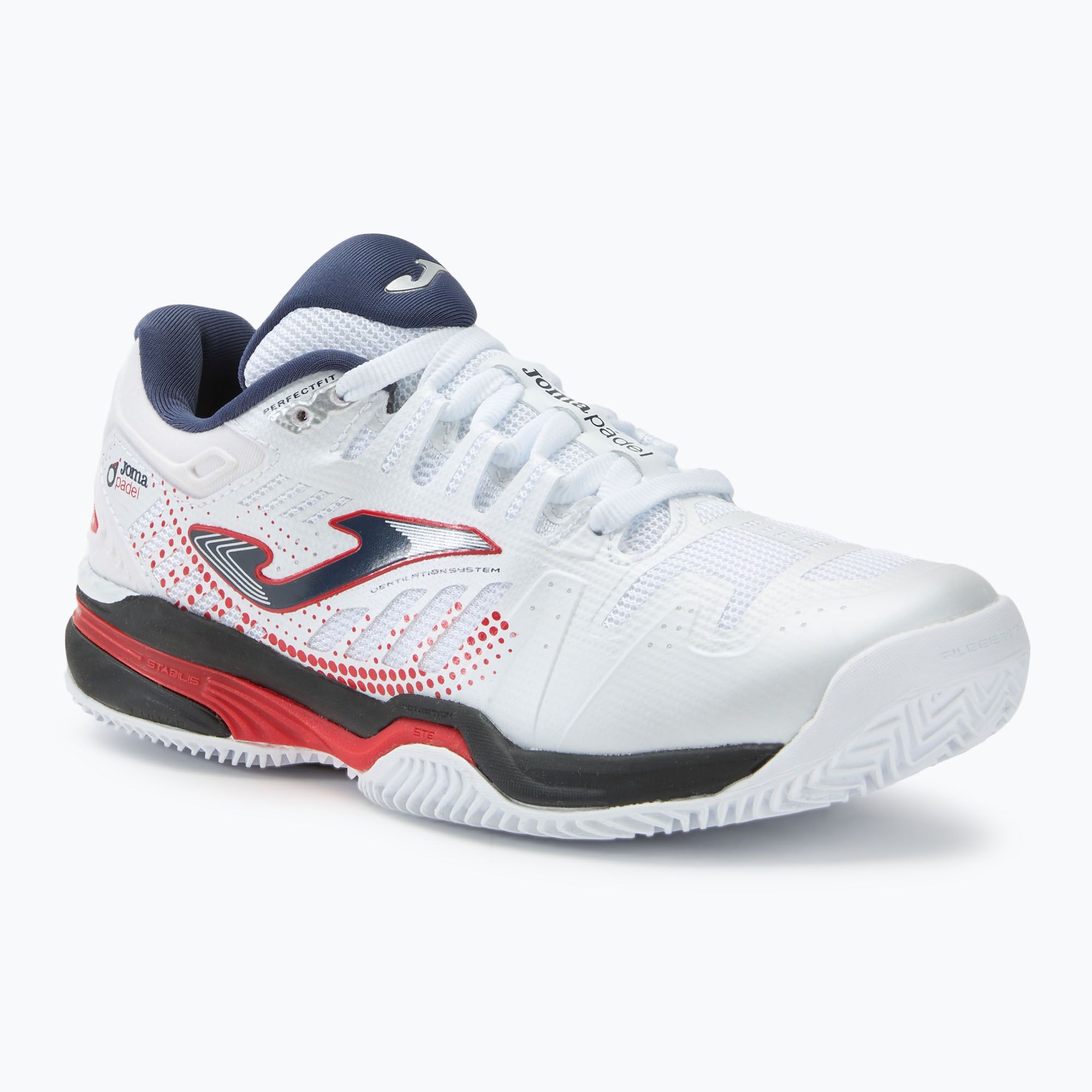Detská tenisová obuv Joma Slam JR C white/navy blue (Slam JR C JSLAMW2302C)