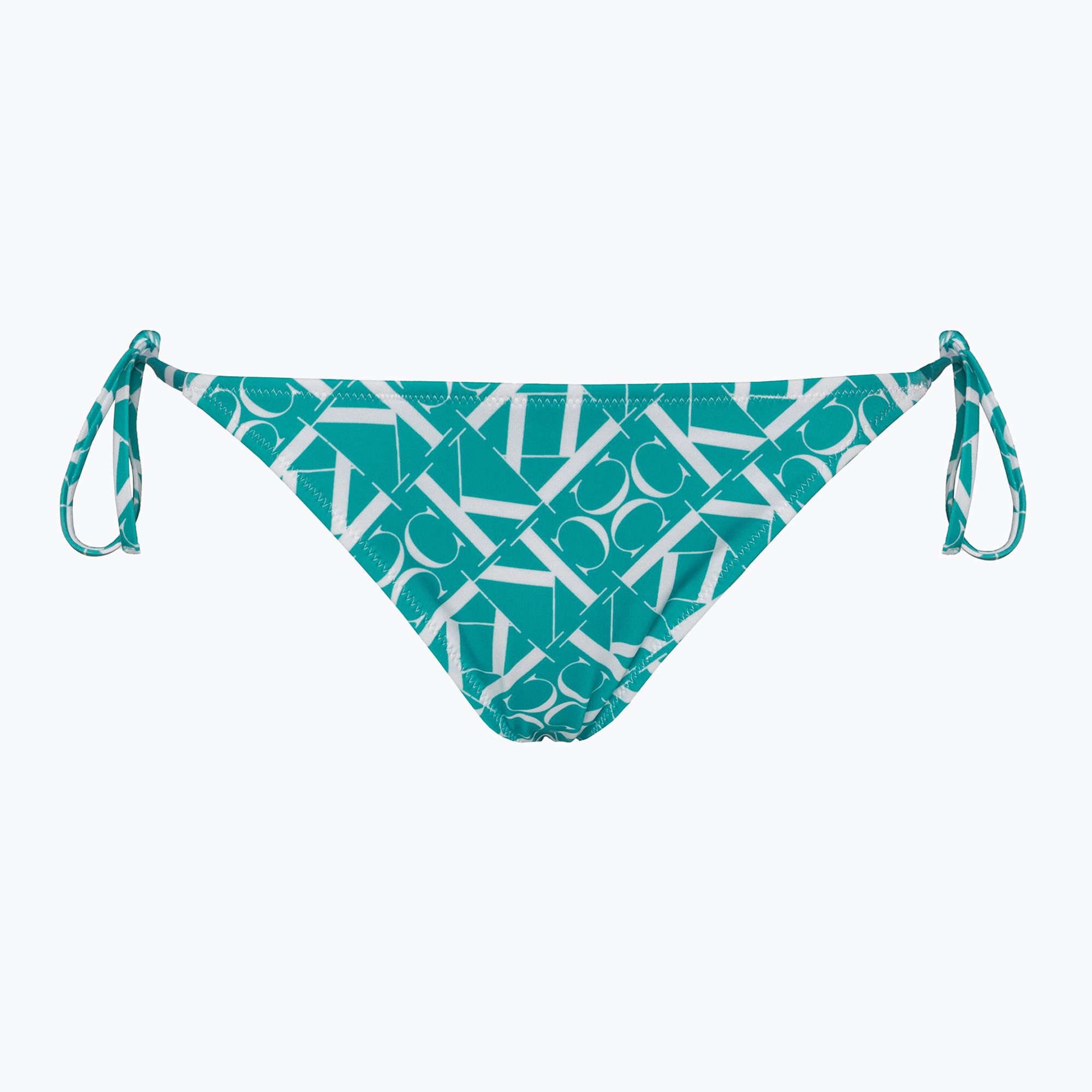 Calvin Klein String Side Tie Print modrý spodný diel plaviek s monogramom (String Side Tie Print KW0KW024860G1)