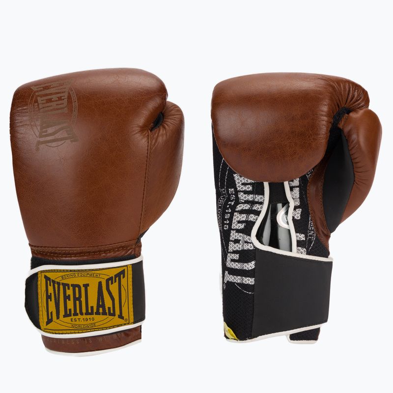 EVERLAST 1910 Klasické hnedé boxerské rukavice EV1910 3