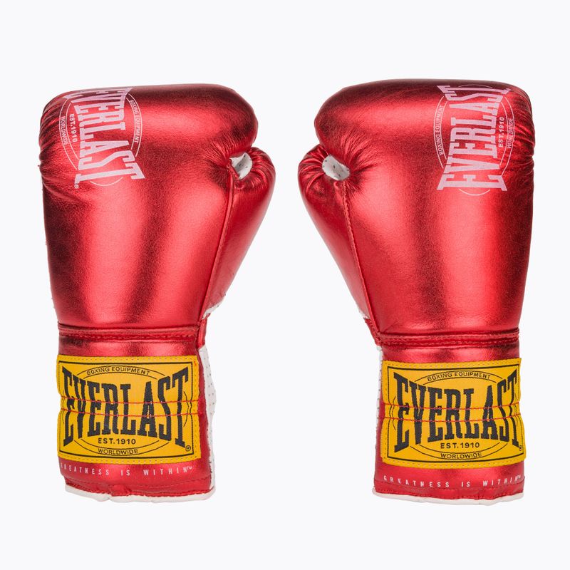 Kožené boxerské rukavice Everlast Fight  červené 2